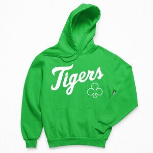 NEW Detroit Tigers St Patricks Wordmark Fleece Pullover Hoodie IRISH GREEN